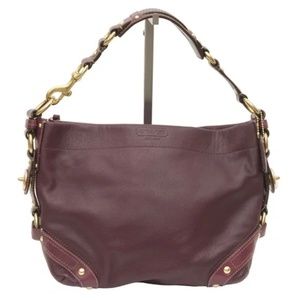 Coach Burgundy Leather Shoulder Bag